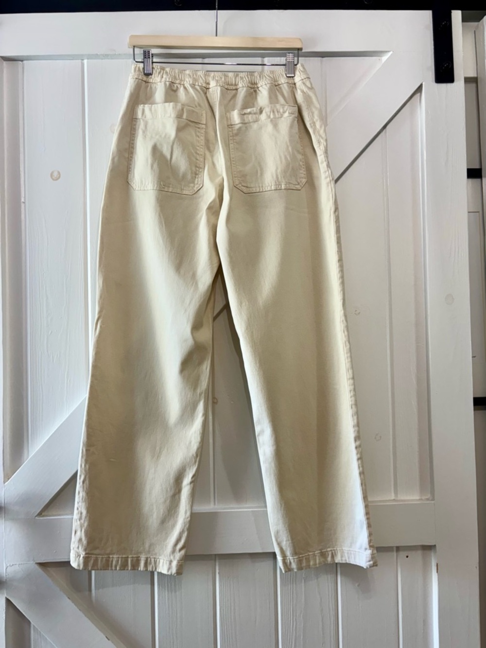 Marine Layer Saturday Pant Buttercream Off White Khaki Elastic Waist Pants Small - Picture 3 of 7